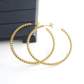 50mm custom hoop earrings stainless steel statement earrings hot selling twisted hoop earrings wholesale